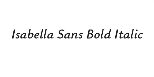 Isabella Sans Bold Italic Logo