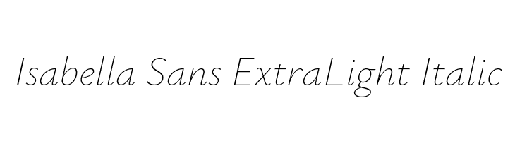 Isabella Sans ExtraLight Italic  免费字体下载