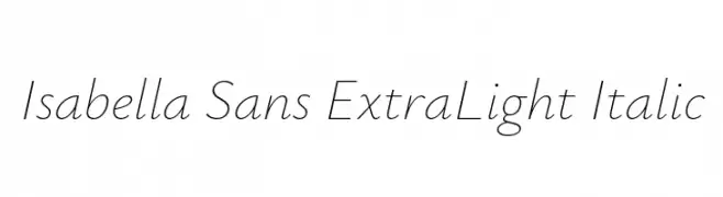 Isabella Sans ExtraLight Italic  नि: शुल्क फ़ॉन्ट्स डाउनलोड