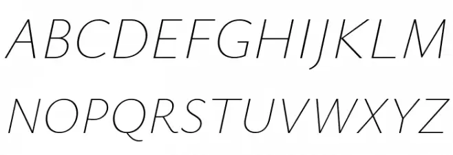Isabella Sans ExtraLight Italic Polices MAJUSCULES