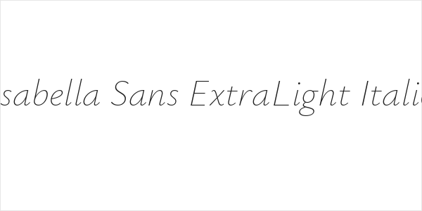 Isabella Sans ExtraLight Italic Logo