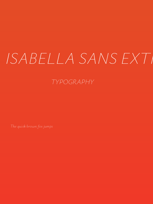 Isabella Sans ExtraLight Italic Poster