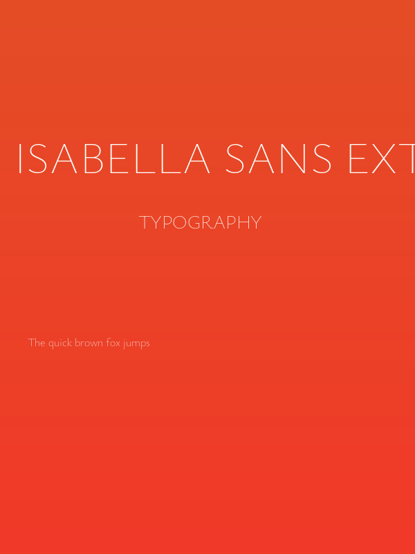 Isabella Sans ExtraLight Poster