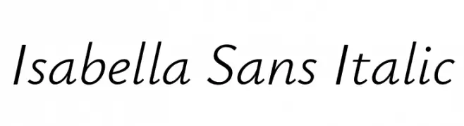 Isabella Sans Italic  नि: शुल्क फ़ॉन्ट्स डाउनलोड