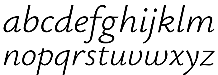 Isabella Sans Italic Font LOWERCASE