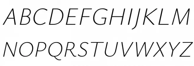 Isabella Sans Light Italic फ़ॉन्ट अपरकेस