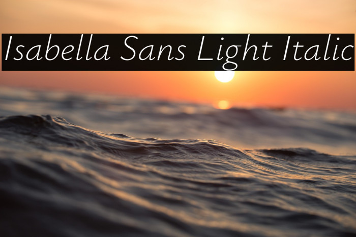 Isabella Sans Light Italic Example 2