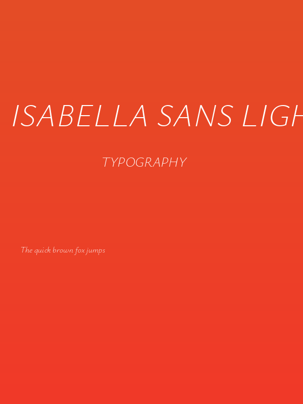 Isabella Sans Light Italic Poster