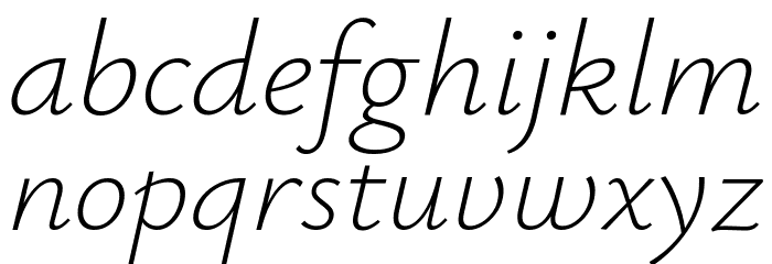 Isabella Sans Light Italic Font LOWERCASE