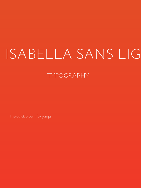 Isabella Sans Light Poster