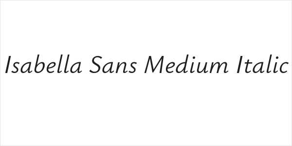 Isabella Sans Medium Italic Logo