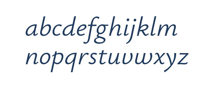 Isabella Sans Medium Italic Lowercase