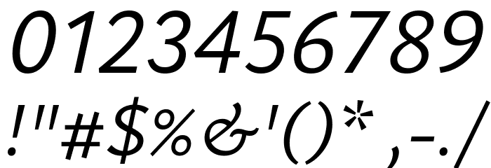 Isabella Sans SemiBold Italic Font OTHER CHARS