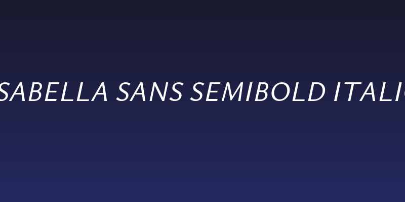 Isabella Sans SemiBold Italic Social Header