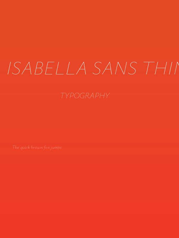 Isabella Sans Thin Italic Poster