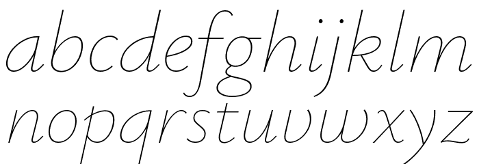 Isabella Sans Thin Italic Font LOWERCASE