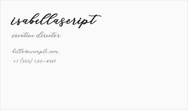 IsabellaScript Business Card
