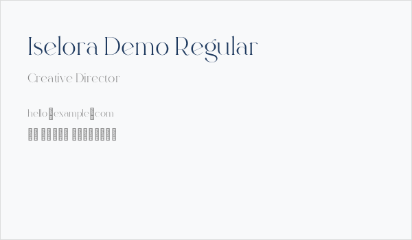 Iselora Demo Regular Business Card