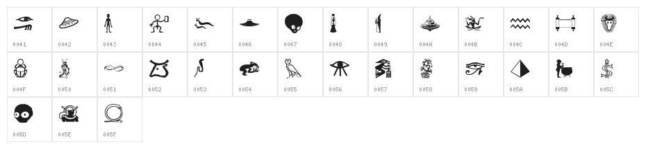 IsisDings Character Map