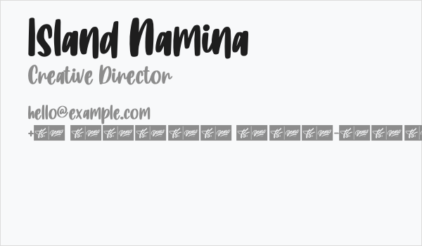 Island Namina Business Card