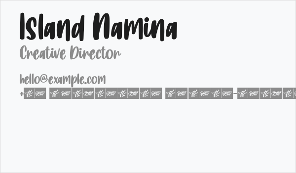 Island Namina Business Card