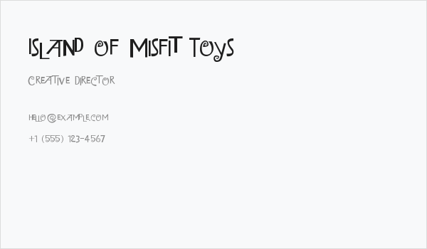 Island of Misfit Toys Business Card