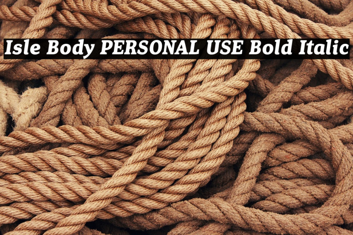 Isle Body PERSONAL USE Bold Italic Example 3