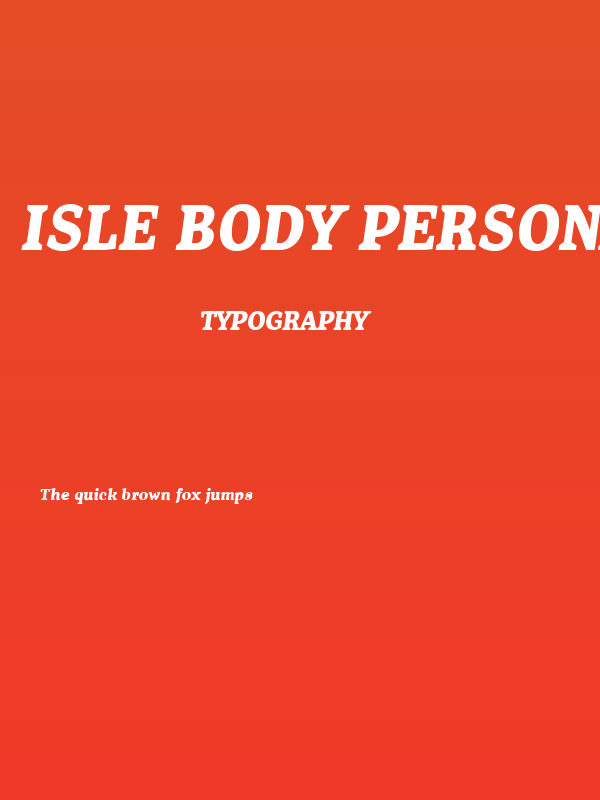 Isle Body PERSONAL USE Bold Italic Poster