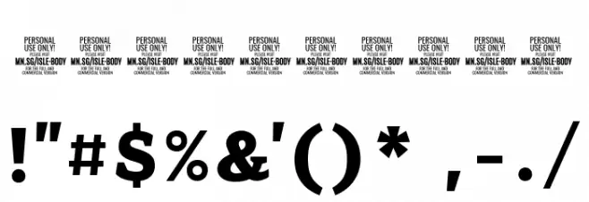 Isle Body PERSONAL USE Bold Font OTHER CHARS