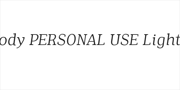 Isle Body PERSONAL USE Light Italic Logo