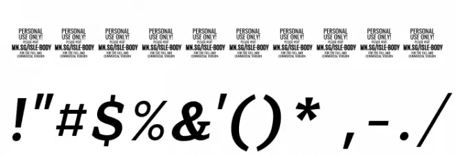 Isle Body PERSONAL USE Medium Italic Font OTHER CHARS