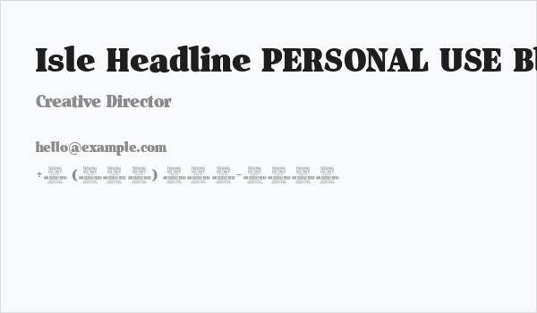 Isle Headline PERSONAL USE Black Business Card