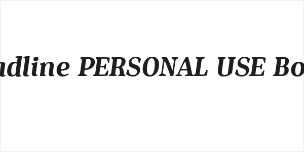 Isle Headline PERSONAL USE Bold Italic Logo