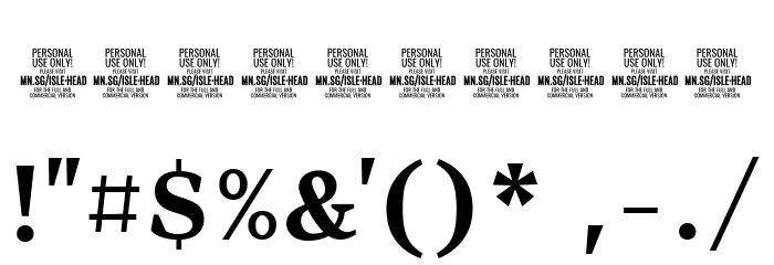 Isle Headline PERSONAL USE Bold Font OTHER CHARS
