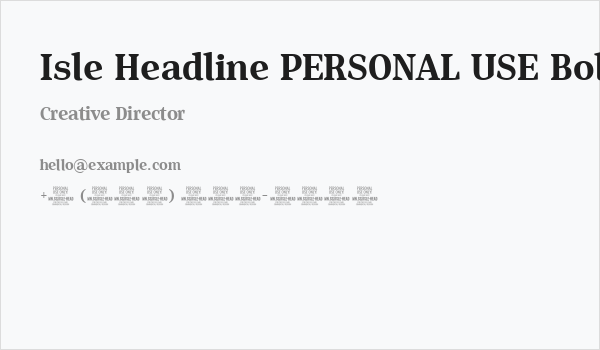 Isle Headline PERSONAL USE Bold Business Card