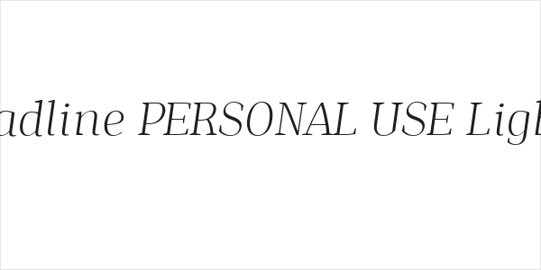 Isle Headline PERSONAL USE Light Italic Logo