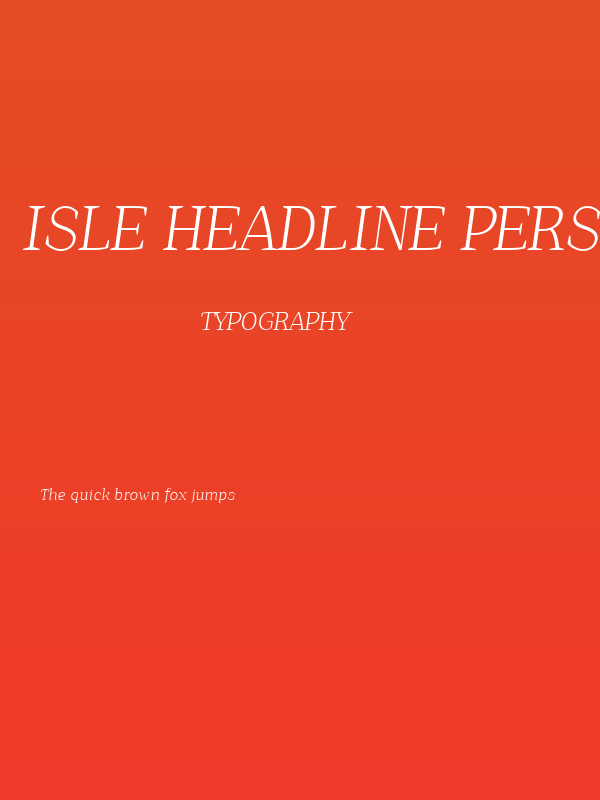 Isle Headline PERSONAL USE Light Italic Poster