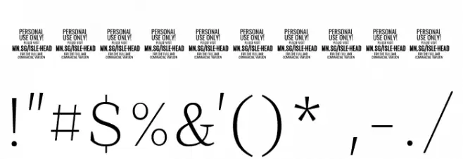 Isle Headline PERSONAL USE Light Font OTHER CHARS