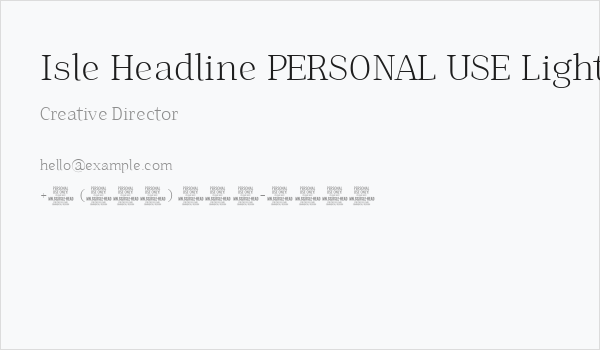 Isle Headline PERSONAL USE Light Business Card