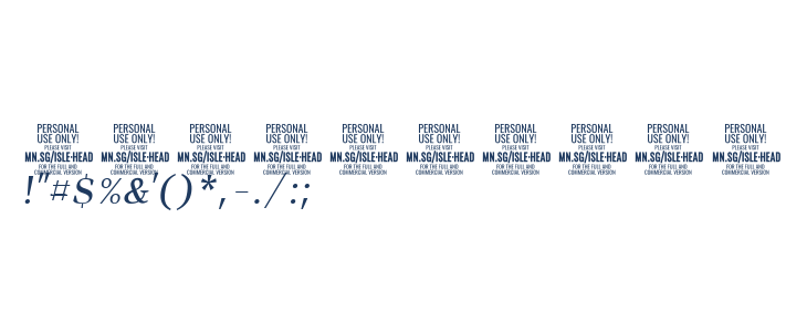 Isle Headline PERSONAL USE Medium Italic Other Characters