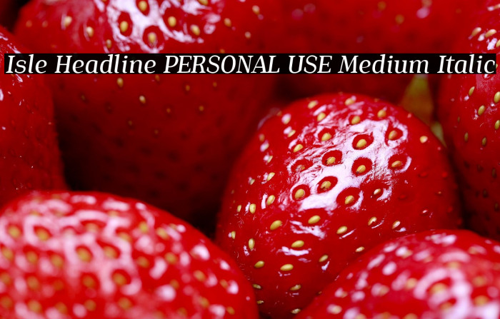 Isle Headline PERSONAL USE Medium Italic Example 2