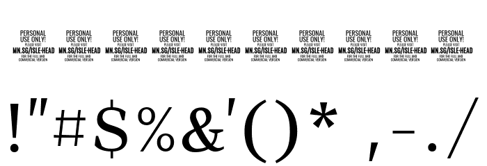 Isle Headline PERSONAL USE Medium Font OTHER CHARS