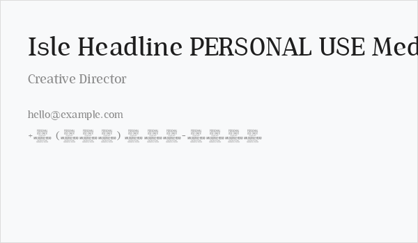 Isle Headline PERSONAL USE Medium Business Card