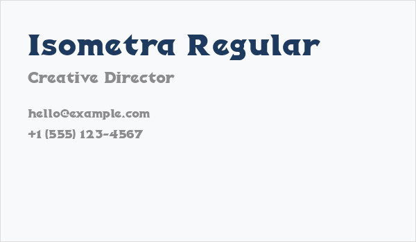 Isometra Regular Business Card