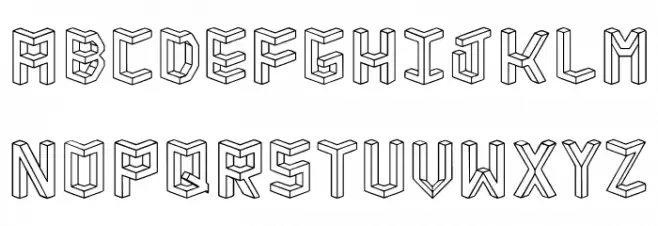 Isometria Club Schriftart Groß