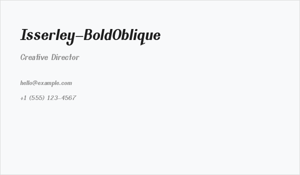 Isserley-BoldOblique Business Card
