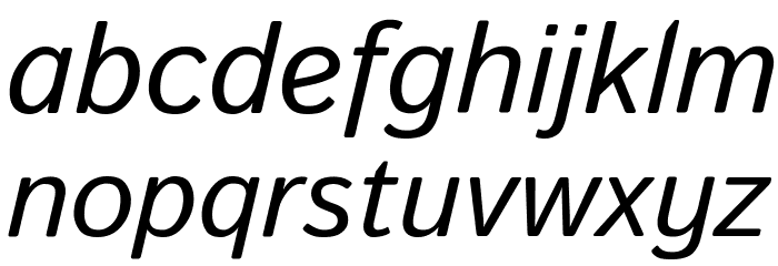 Istok Italic Font LOWERCASE