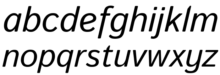 Istok Web Italic Font LOWERCASE