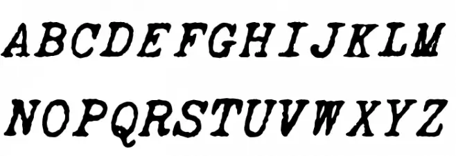 ITALIC TYPEWRITER Fonte MAIÚSCULAS