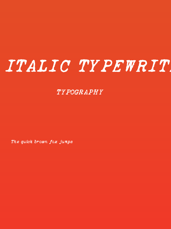 ITALIC TYPEWRITER Poster
